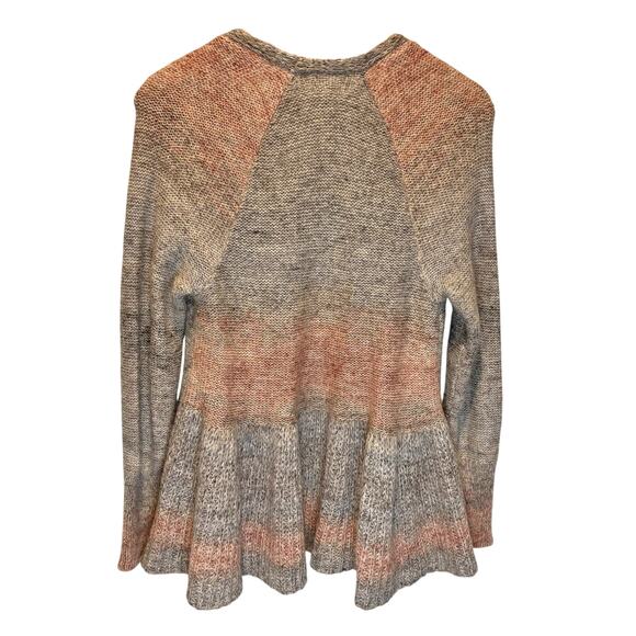Anthro Knitted & Knotted Cody Peplum Open Front Cardigan Sweater - size Small - Picture 5 of 8